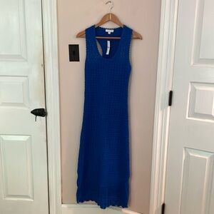 J Crew limited edition blue crochet maxi dress